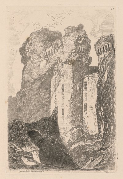 Liber Studiorum: Plate 24, Ragland Castle, Monmouthshire alkotó: John Sell Cotman