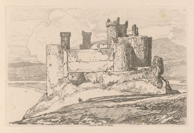 Liber Studiorum: Plate 25, Harlech Castle, IN. Wales alkotó: John Sell Cotman