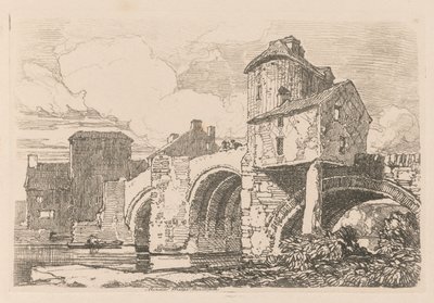 Liber Studiorum: Plate 26, Monnow Bridge, Monmouthshire alkotó: John Sell Cotman