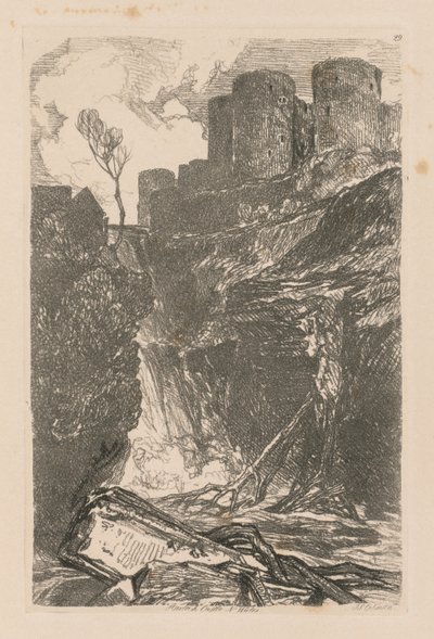 Liber Studiorum: Plate 29, Harlech Castle, N. Wales, 1838 alkotó: John Sell Cotman