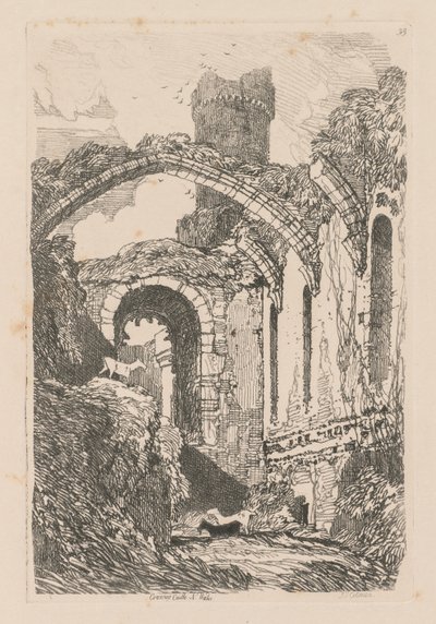 Tanulmányok könyve: Plate 33, Conway Castle, N. Wales alkotó: John Sell Cotman