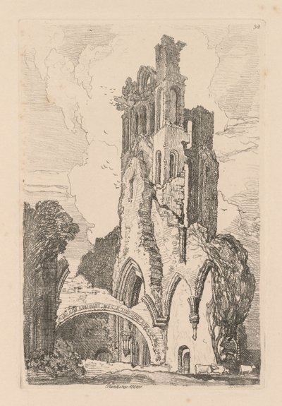 Tanulmányok könyve: Plate 34, Llanathony Abbey, Monmouthshire alkotó: John Sell Cotman