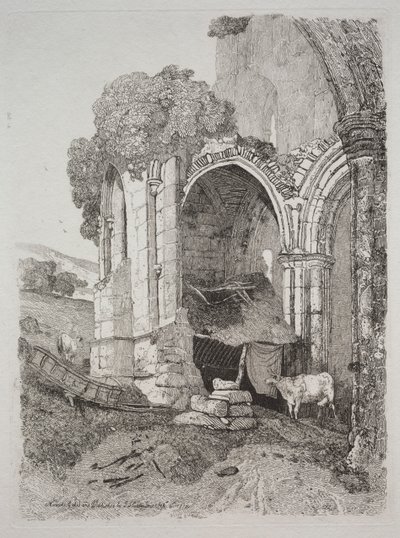 Rievaulx Abbey, Yorkshire, 1810. alkotó: John Sell Cotman