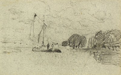 Vitorlás bárka (szén) alkotó: John Sell Cotman