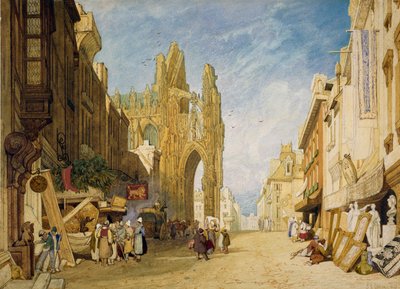 Utcai jelenet Alenconban, Normandiában, 1828 alkotó: John Sell Cotman