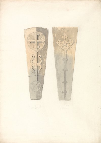 Tanulmányok két koporsófedélről () Norfolk templomaiból alkotó: John Sell Cotman