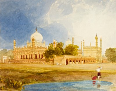 Hyder Ali Khan palotája, Mysore Rajah, 1825 körül (wc és ceruza a kártyán) alkotó: John Sell Cotman