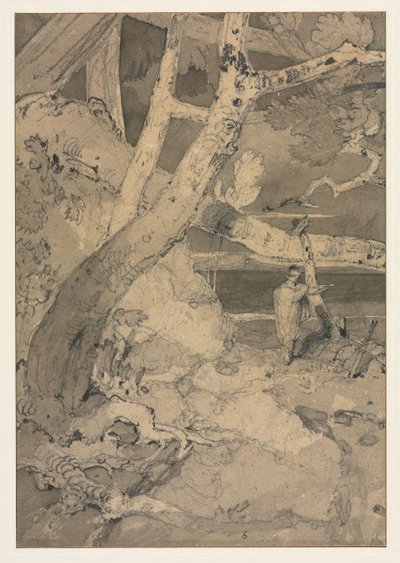 Utazó erdei tájon, 1806. alkotó: John Sell Cotman