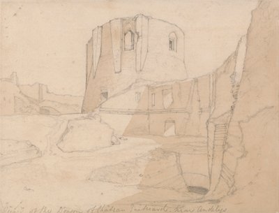 Kilátás a Chateau Gaillard Donjonra, Andelys közelében, Normandiában alkotó: John Sell Cotman