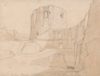 A Chateau Gaillard kastély Donjonjának látképe, Andelys közelében, Normandiában alkotó: John Sell Cotman