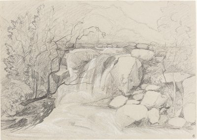Vízesés sziklákkal alkotó: John Sell Cotman