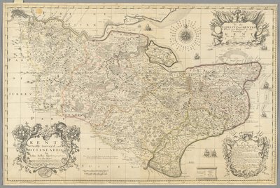 Kent, ténylegesen felmérte és körülhatárolta John Seller, 1680 körül (metszet) alkotó: John Seller