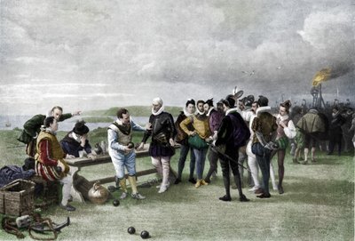 Látványban az Armada, Plymouth kapa, 1880, 1911 alkotó: John Seymour Lucas