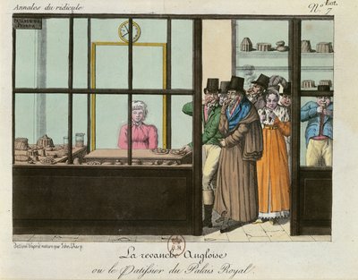 Az angol bosszú vagy, The Patisserie at the Palais Royal, 1815 körül alkotó: John Sharp