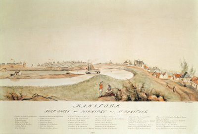 Manitoba, a Hudson Bay Company kereskedelmi állomását mutatja be, 1871 alkotó: John Simpson