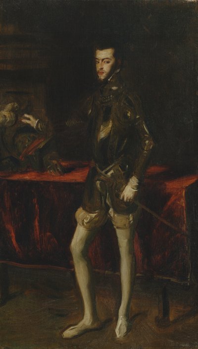 Másolat a Tizianok után II. Fülöp portréja alkotó: John Singer Sargent
