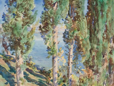 Korfu: Ciprusfák alkotó: John Singer Sargent