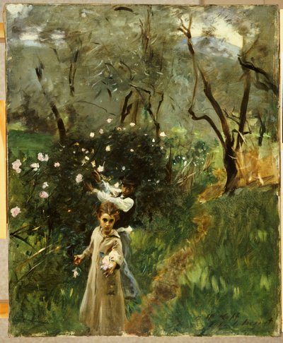 Virággyűjtés a Twilightban alkotó: John Singer Sargent