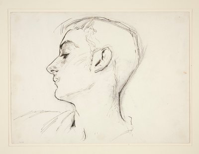 Egy profilú fiatalember feje alkotó: John Singer Sargent
