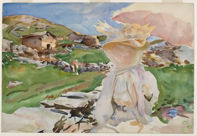 A Simplon Passban, 1909 (áttetsző wc, átlátszatlan wc és viaszálló felület grafit alárajzolással) alkotó: John Singer Sargent