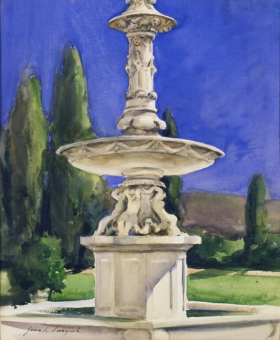 Márvány szökőkút Olaszországban, kb. 1907. alkotó: John Singer Sargent