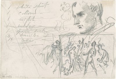 Napóleon feje és Párizs ítélete [verso] alkotó: John Singer Sargent