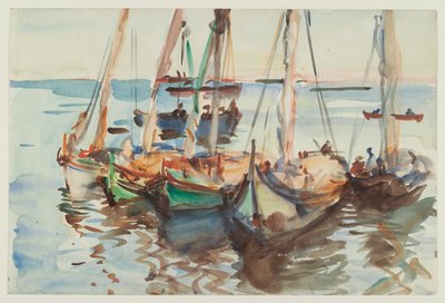 Portugál hajók, 1902-2003 körül (wc papíron) alkotó: John Singer Sargent