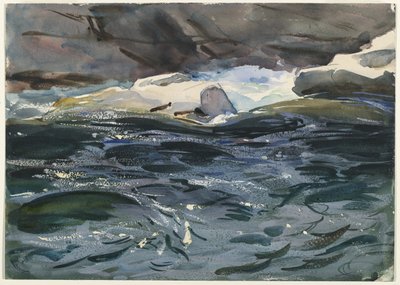Salmon River, 1901 (átlátszatlan és áttetsző wc és grafit) alkotó: John Singer Sargent