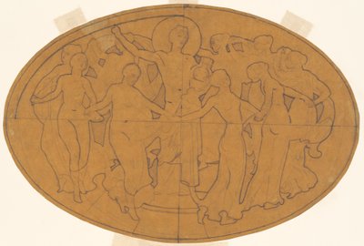Tanulmány Apollo és a múzsák számára, c. 1921. alkotó: John Singer Sargent