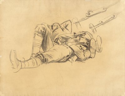 Study for Gassed, 1918-9 (szén és grafit fektetett papíron) alkotó: John Singer Sargent