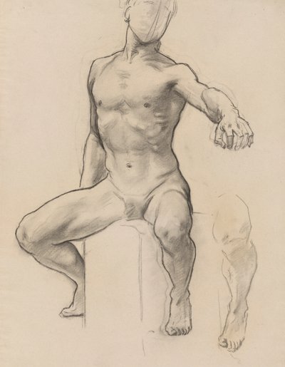 Tanulmány Perseus Perseus számára a Pegasus Slaying Medusa-ról, falfestmény, Lépcsőház, Szépművészeti Múzeum, Boston [?] alkotó: John Singer Sargent