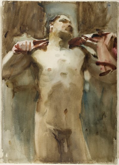 Egy férfi akt figura tanulmányozása alkotó: John Singer Sargent