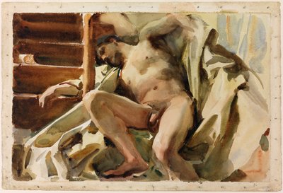 Tanulmány egy fekvő férfiaktról alkotó: John Singer Sargent