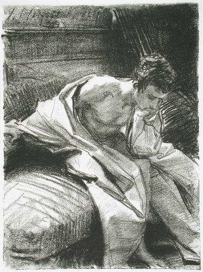 Ülő fiatal férfi tanulmánya alkotó: John Singer Sargent