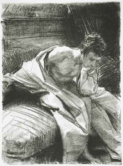 Tanulmány egy ülő fiatalemberről, 1895 alkotó: John Singer Sargent