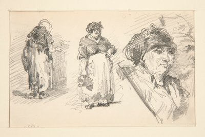Két álló alak és egy fej alkotó: John Singer Sargent