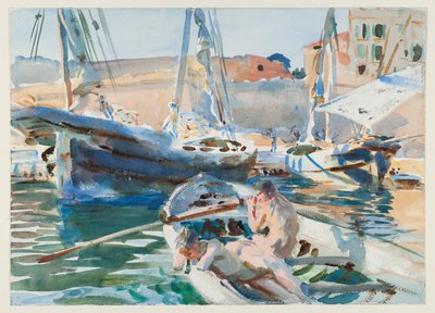 Gipsz kirakása, 1905 körül (wc papíron) alkotó: John Singer Sargent