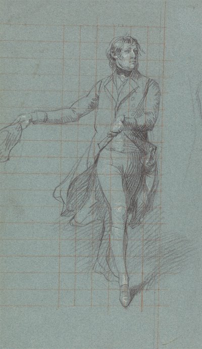 W. Fairfax kapitány, alaktanulmány Lord Duncan győzelme festményéhez (fekete kréta, fehérrel kiemelve kék papíron) alkotó: John Singleton Copley