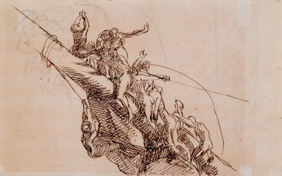 A roncsokhoz tapadt figurák, 1785-86 körül (barna tinta bézs színű papíron) alkotó: John Singleton Copley