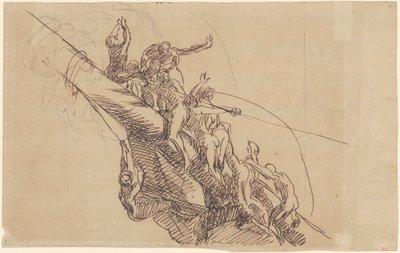 Tanulmány a "The Defeat of the lebegő akkumulátorok Gibraltáron" című tanulmányához alkotó: John Singleton Copley