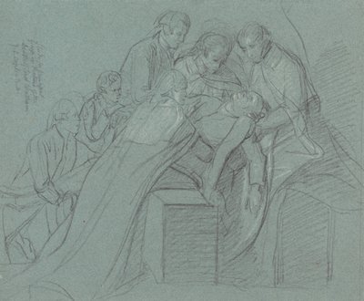 Tanulmány a központi csoport számára "Chatham grófjának haláláról" alkotó: John Singleton Copley