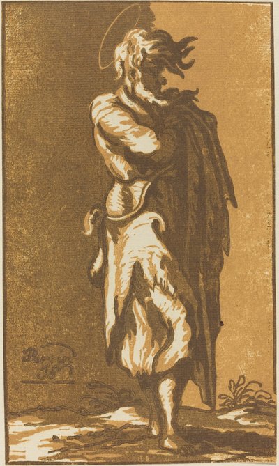 Férfi szent álló karokkal, jobbra néz alkotó: John Skippe after Parmigianino