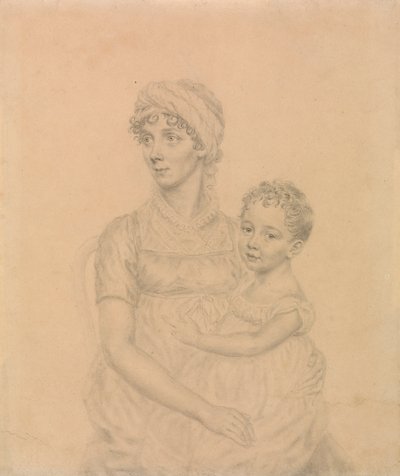 Lady Wigram kisfiával, William Pitt Wigrammal alkotó: John Smart