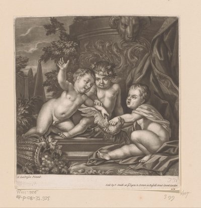 Három Ámor egy madárral alkotó: attributed to John Smith