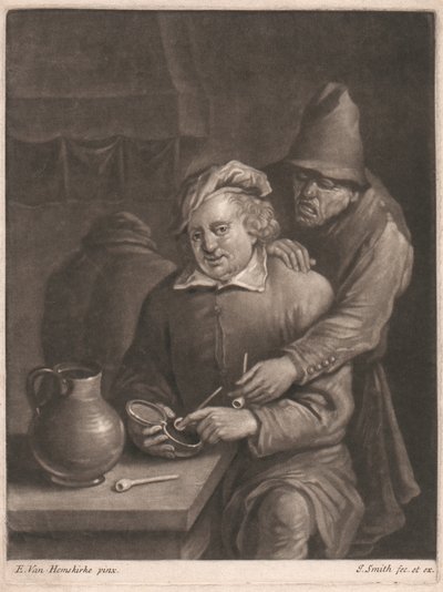 Egy dohányzó asztalnál ül alkotó: John Smith