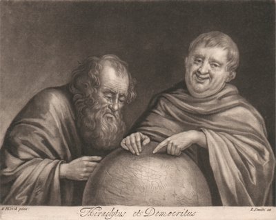 Hérakleitosz és Démokritosz alkotó: John Smith