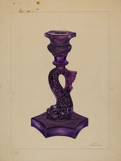 Delfin gyertyatartó, c. 1936. alkotó: John Tarantino