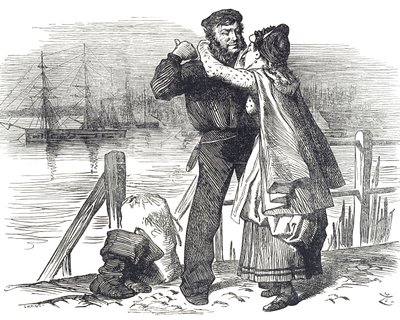 Tengerész tiszteletadás Samuel Plimsoll (1824-1898), angol politikus és társadalomreformer előtt a Derby képviselőjeként végzett munkájáért a kereskedelmi hajók rakodását és tengeri alkalmasságát szabályozó jogszabályok bevezetésében alkotó: John Tenniel