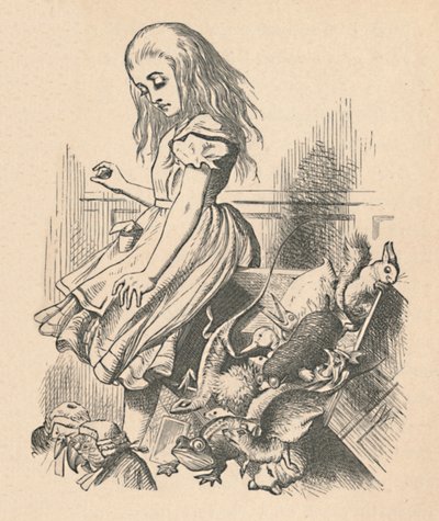 Alice és állatok. A káosz és az udvar, 1889 alkotó: John Tenniel