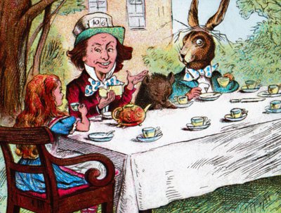 „Alice az őrült kalapos teapartiban”, 1910 alkotó: John Tenniel